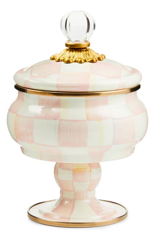 Mackenzie-childs Mackenzie Childs Rosy Check Enameled Steel Curiosity Pot In Pink