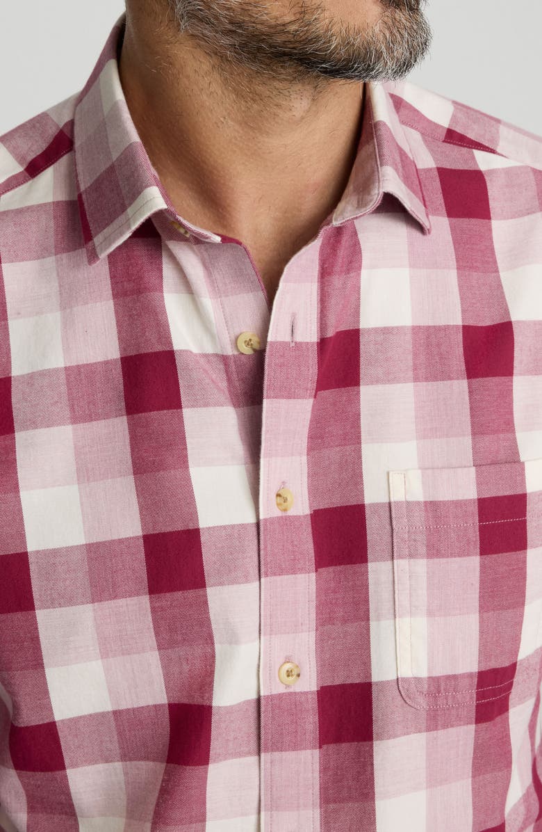 UNTUCKit Greenwald Check Cotton Flannel Button-Up Shirt, Alternate, color, Pink Wine White