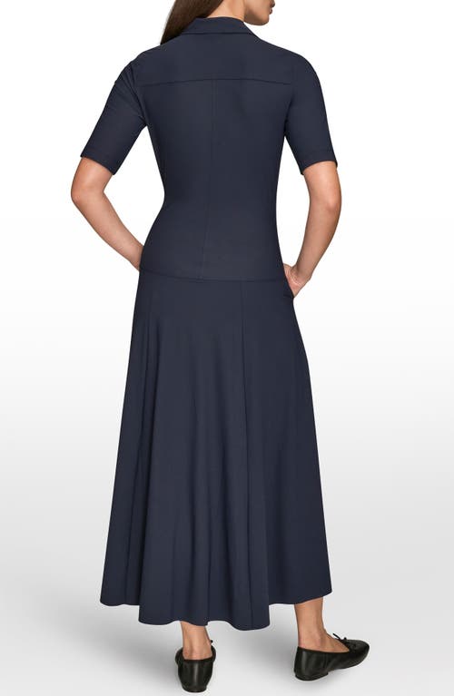 Donna Karan New York A-line Polo Dress In Blue