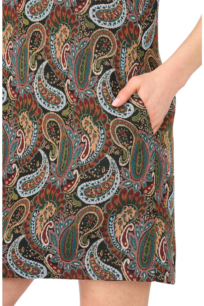 Patterned A-Line Dress, Alternate, color, CLASSIC NAVY
