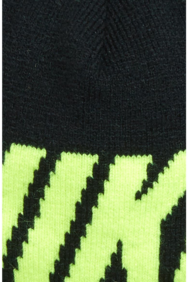 Swoosh Pom Beanie & Gloves Set, Alternate, color, BLACK/ VOLT