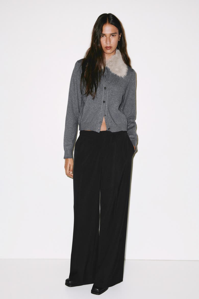 Collared Cardigan, Alternate, color, Dark gray
