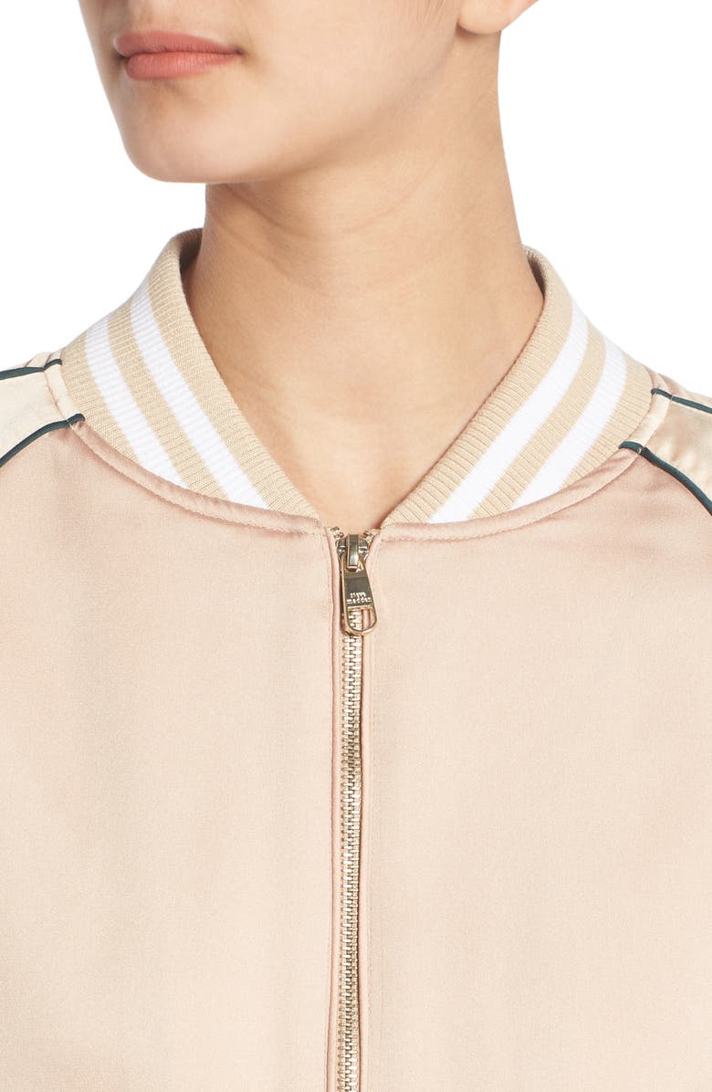 Steve Madden Satin Bomber Jacket, Alternate, color, 