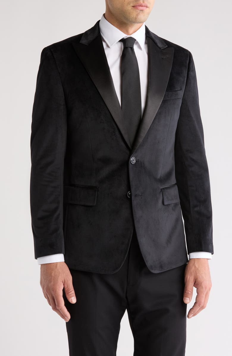 Original Penguin Two-Button Velvet Sport Coat, Main, color, 
