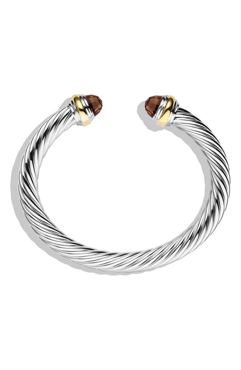 David Yurman Classic Cable Bracelet in Sterling Silver with 14K Gold & Prasiolite, 7mm, Alternate, color,