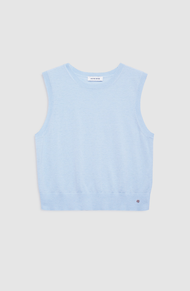 ANINE BING Moni Crop Tank, Alternate, color, Pale Blue