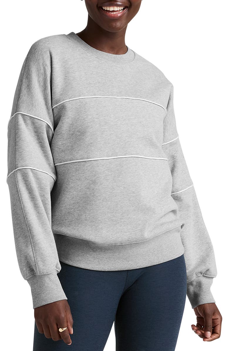 Beyond Yoga Piper Oversize LuxeFleece Sweatshirt, Main, color, Light Heather Gray