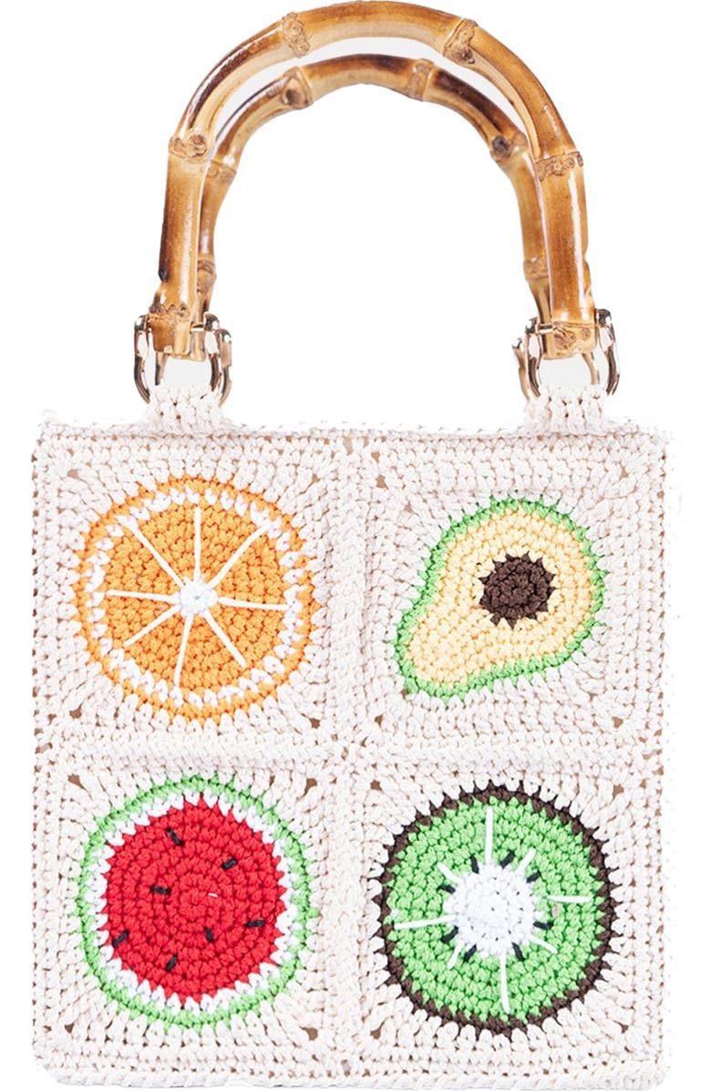 Jelavu Tutti Fruitti Bamboo Top Handle Bag, Alternate, color, Multi