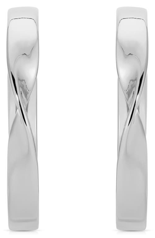 Ettika Heirloom Twist Medium Hoops Earrings In Silver