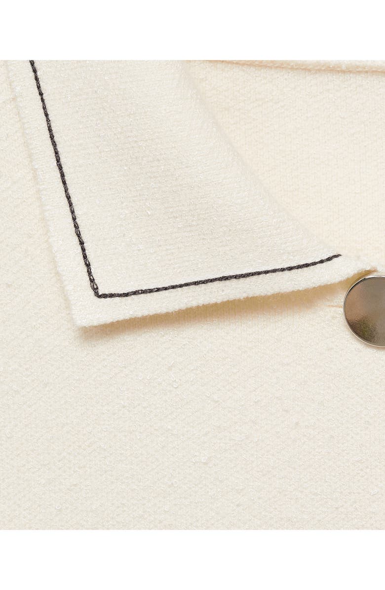 MANGO Contrast Trim Crop Cardigan, Alternate, color,