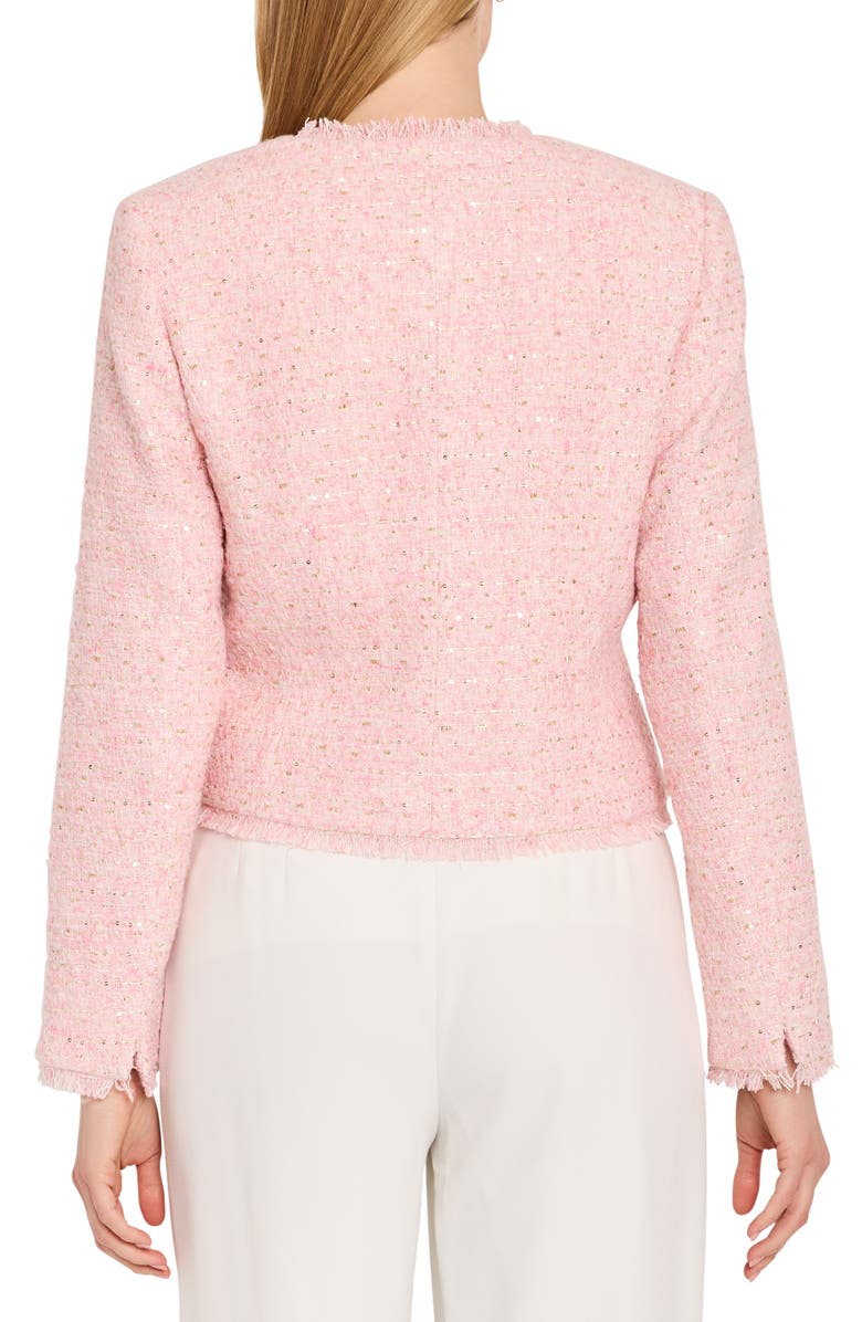 Tahari ASL Metallic Bouclé Crop Jacket, Alternate, color, Tea Rose