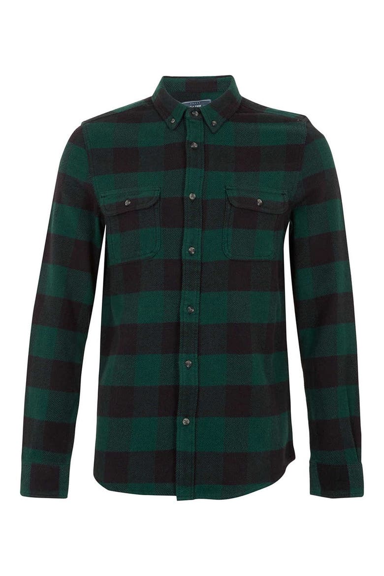 Classic Fit Buffalo Check Shirt, Main, color, GREEN