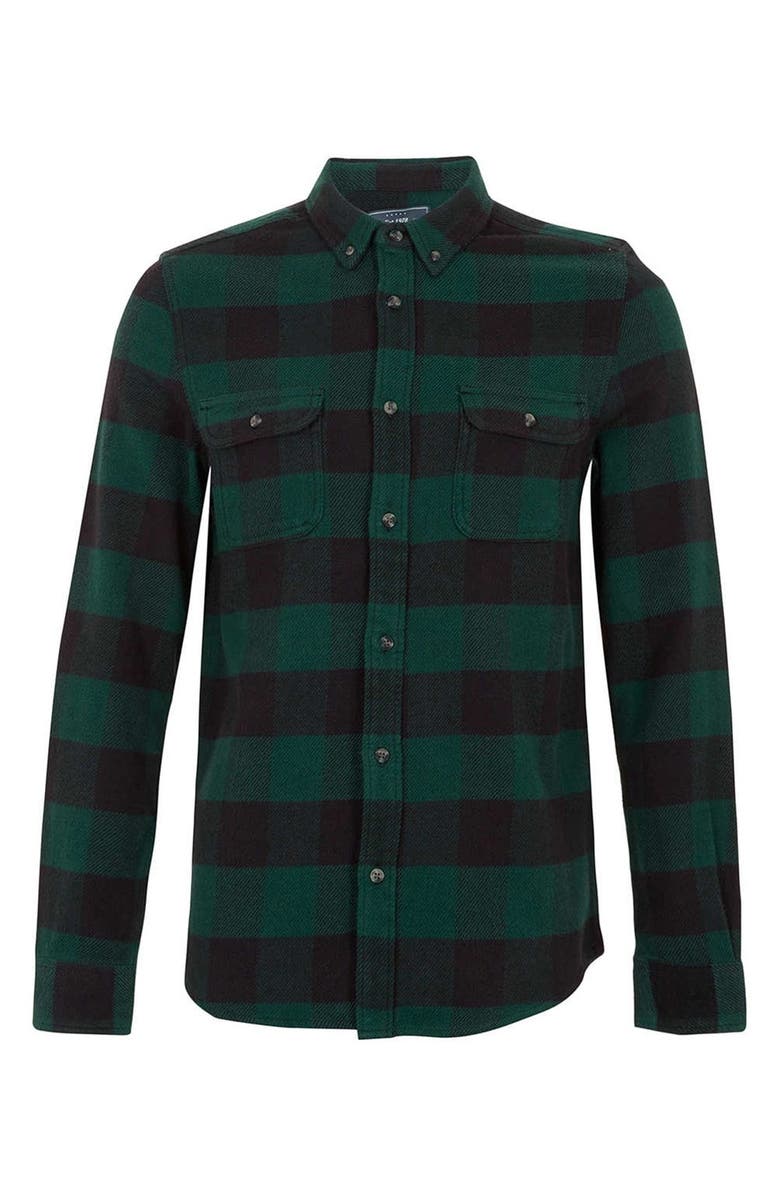 Topman Classic Fit Buffalo Check Shirt, Main, color,