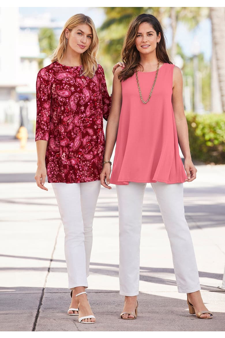 Stretch Knit Sleeveless Swing Tunic, Alternate, color, DARK SAPPHIRE