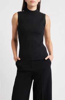 The Suri Sleeveless Mock Neck Rib Top