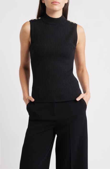 The Suri Sleeveless Mock Neck Rib Top