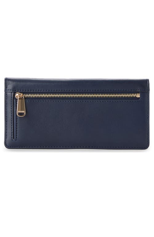 Brahmin Ady Croc Embossed Leather Wallet In Blue