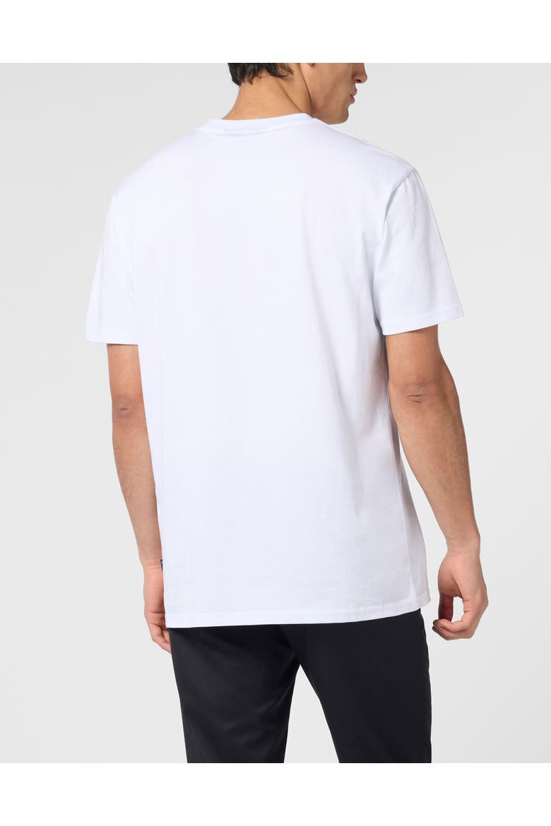 Round Neck T-Shirt Skull Tattoo Men, Alternate, color, white