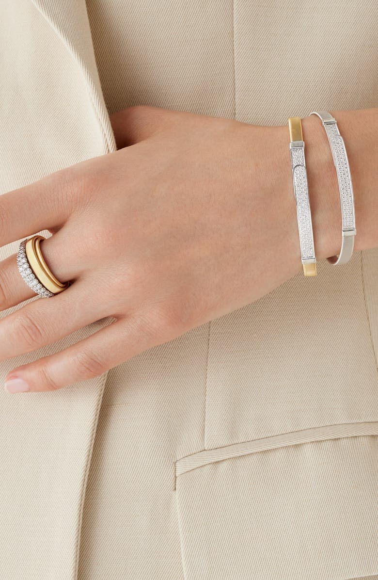Marco Bicego Masai Pavé Diamond Thin Bangle, Alternate, color, Yellow Gold