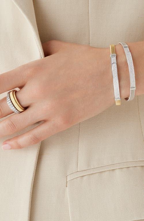 Marco Bicego 18k Yellow & White Gold Masai Diamond Pave Coil Thin Bangle Bracelet In Gold