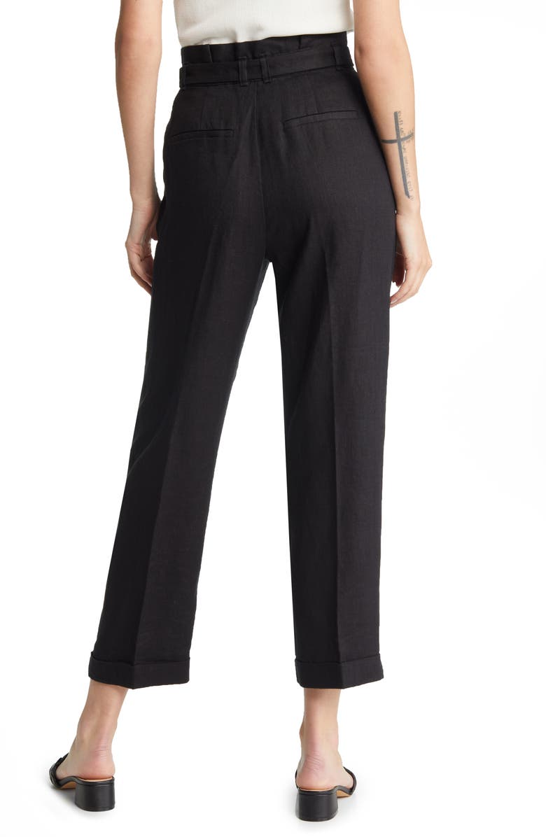 & Other Stories Belted High Waist Linen Trousers, Alternate, color,