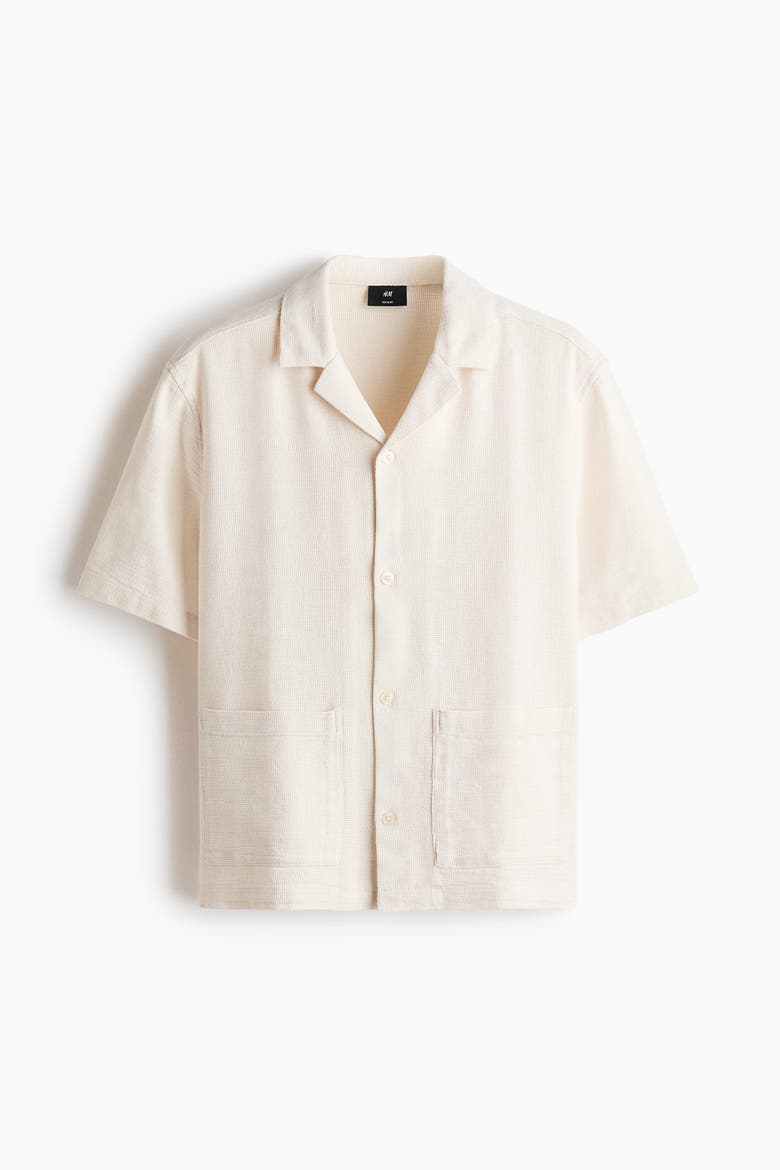 Regular-fit Resort Shirt, Alternate, color, Cream