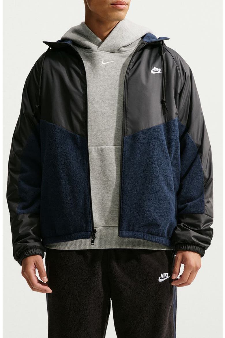 Windrunner Therma-FIT Winterized Full Zip Jacket, Main, color, BLACK/ OBSIDIAN/ WHITE