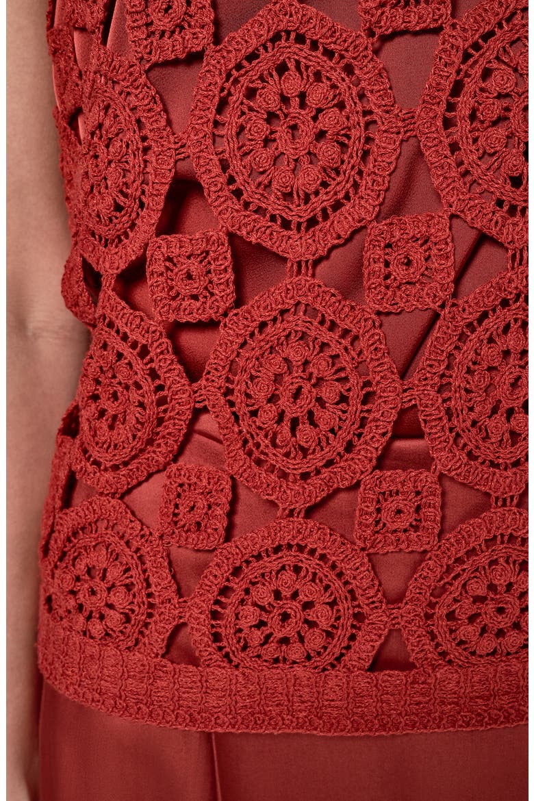 Crochet Sleeveless Sweater, Alternate, color, SUNBAKED