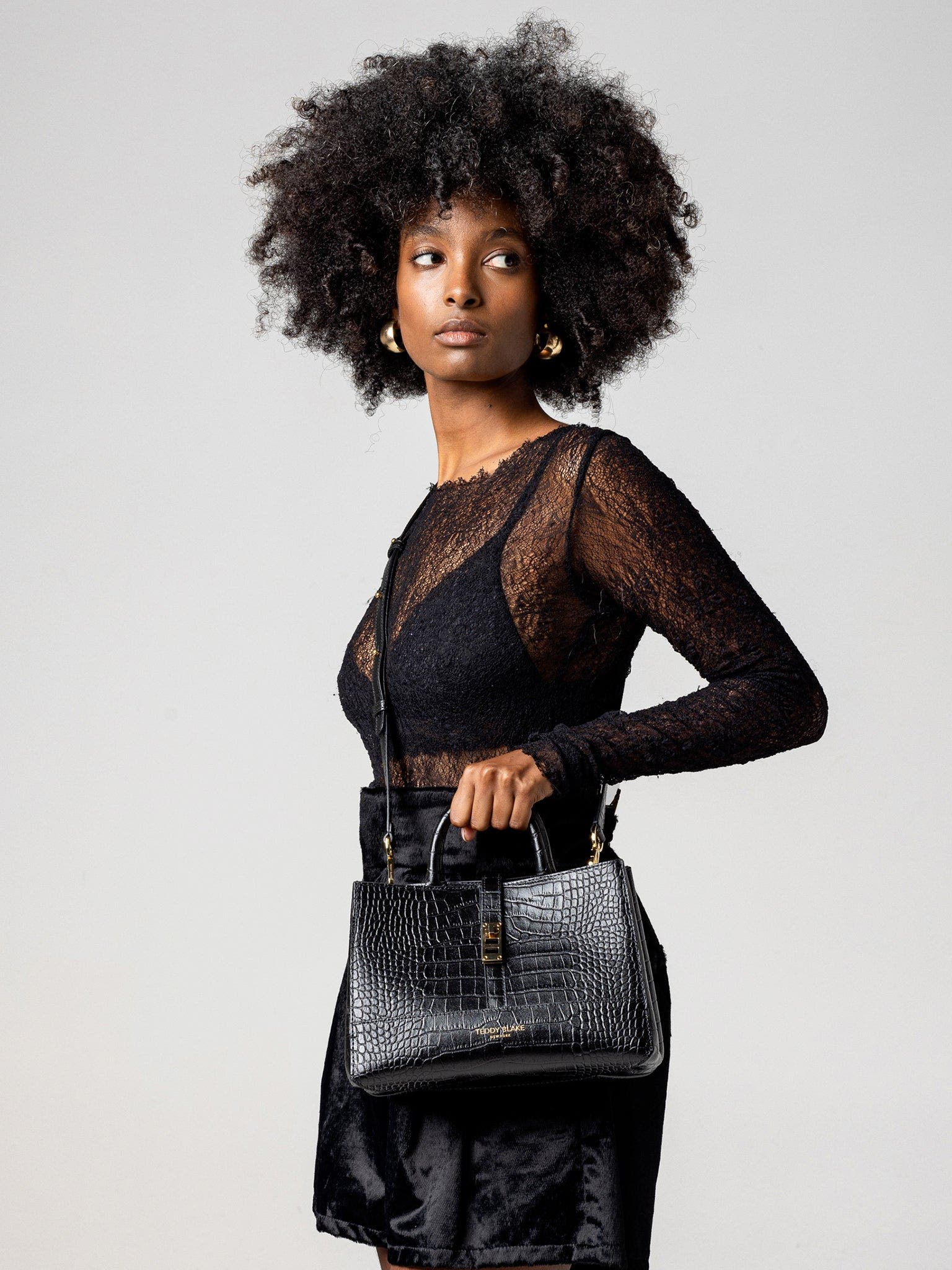 Teddy Blake Lola Croco 10", Alternate, color, Black