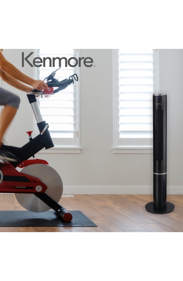 Kenmore 43 Inch Black Bladeless Slim Tower Fan, Alternate, color, Black