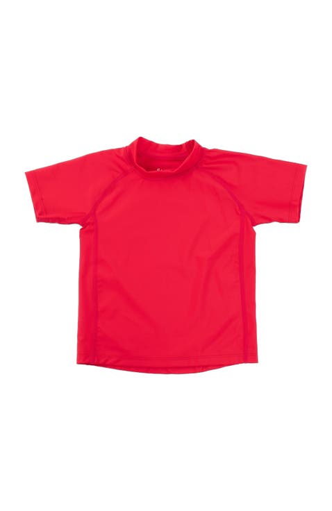 Kids Short Sleeve Rash Guard, UPF 50+ Swim Shirt