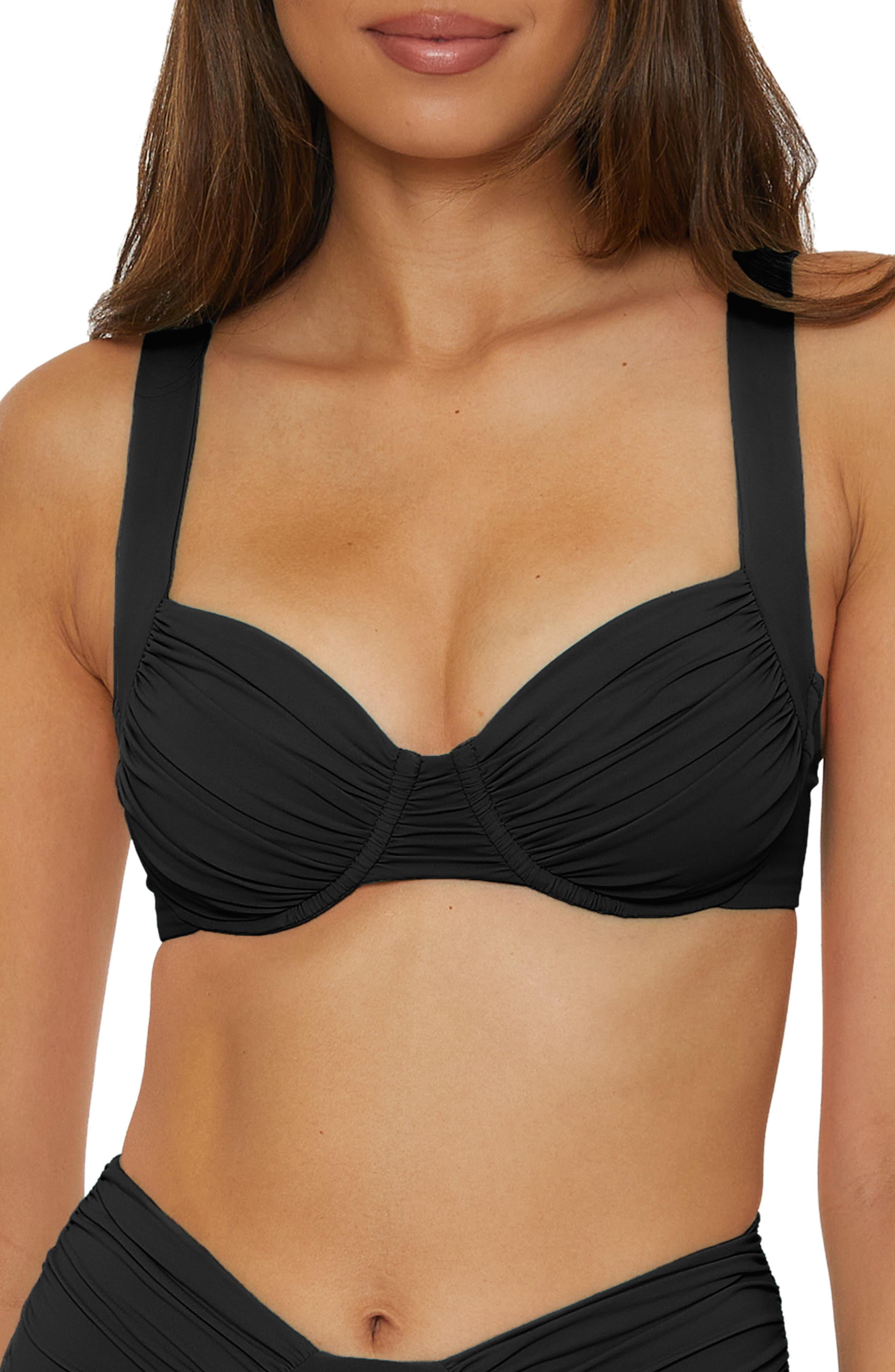 plain black bathing suit top