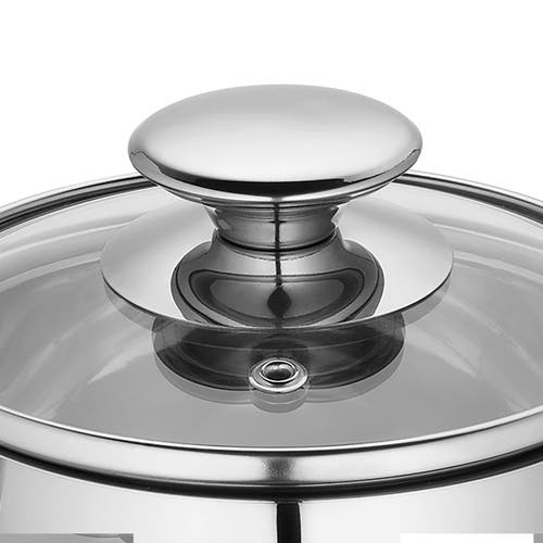 Kuchenprofi Mini Stockpot W/ Glass Lid, 1.6 Qt., 6.25-inch Diameter In Silver