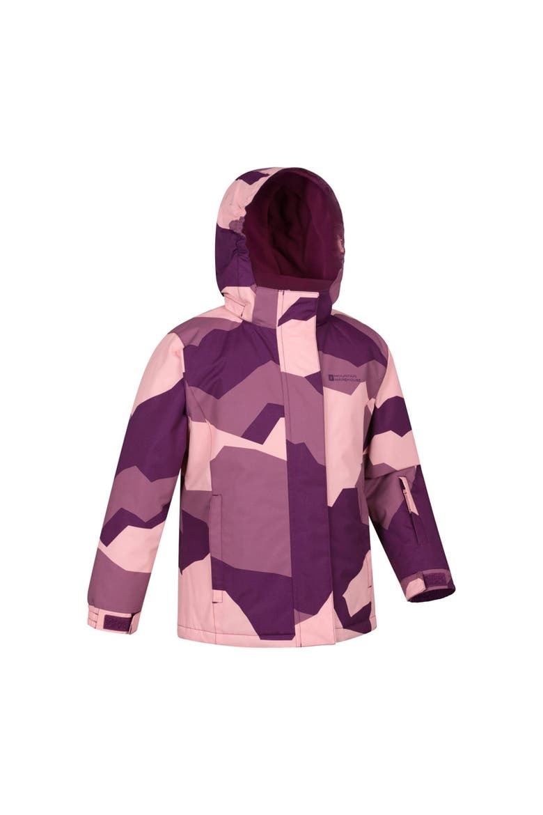 Childrens/Kids Snowdrop Watercolour Ski Jacket, Alternate, color, Berry