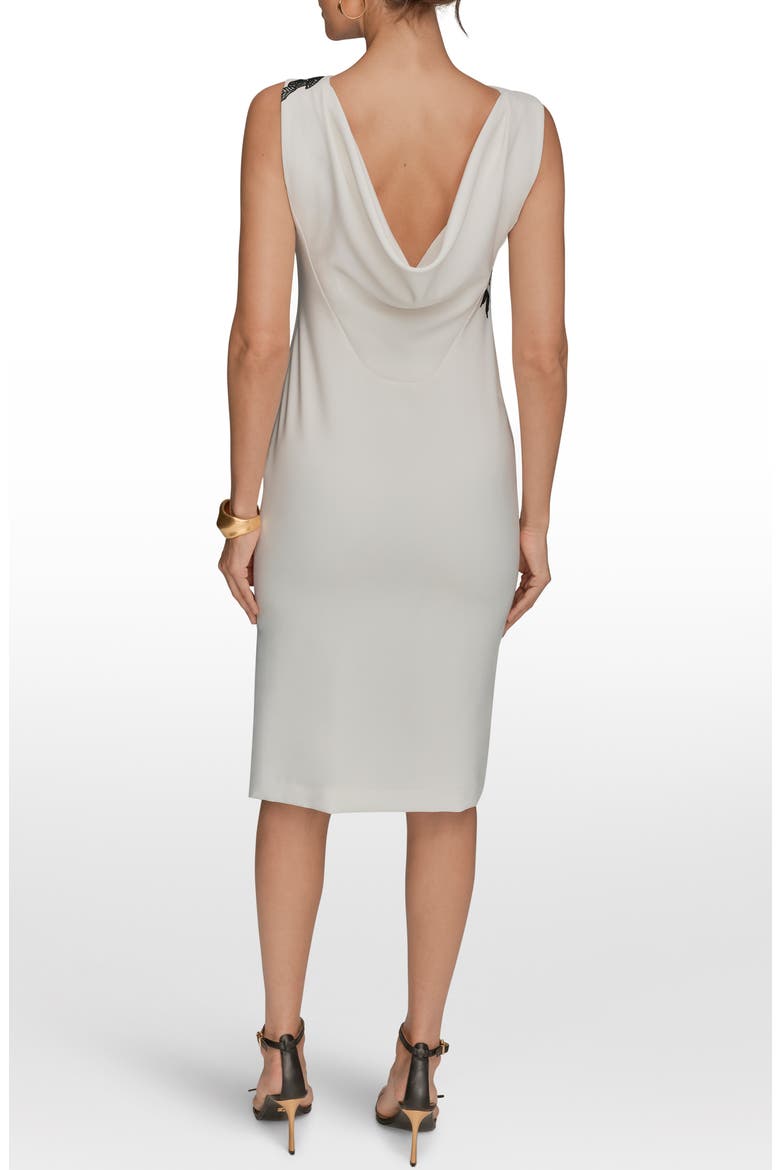 Embroidered Sheath Dress, Alternate, color, CREAM/ BLACK