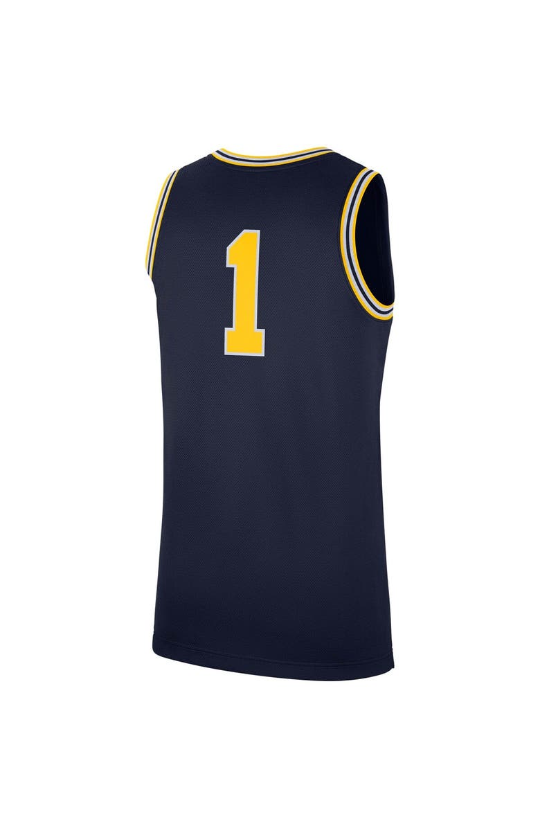 Jordan Brand Men's Jordan Brand Navy Michigan Wolverines Replica Jersey, Alternate, color,