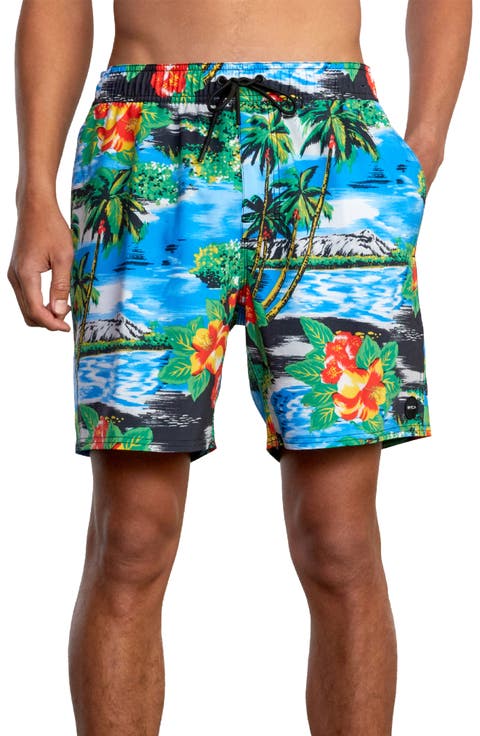 Tropical Print Board Shorts