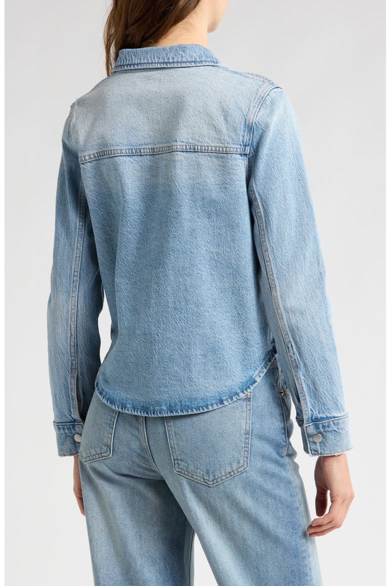 Jules Fitted Denim Snap-Up Shirt, Alternate, color, SCHOLAR VINTAGE