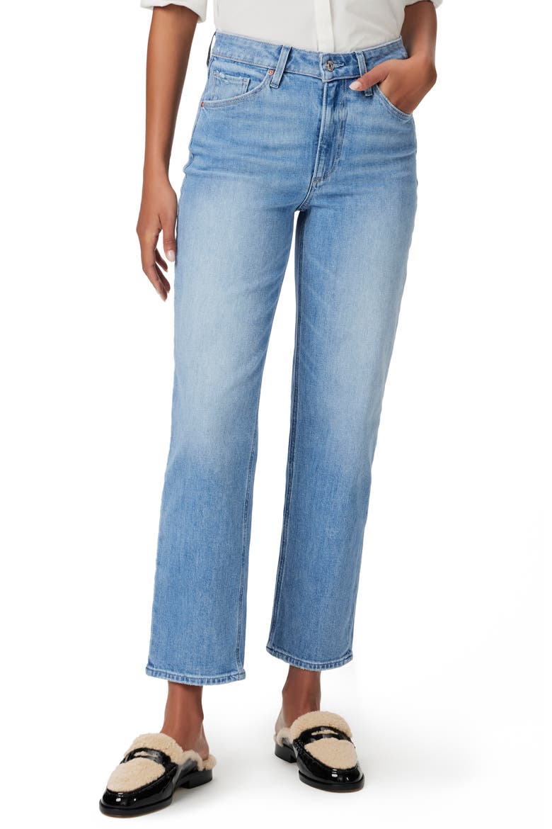 Sarah High Waist Ankle Straight Leg Jeans, Main, color, NIGHTINGALE