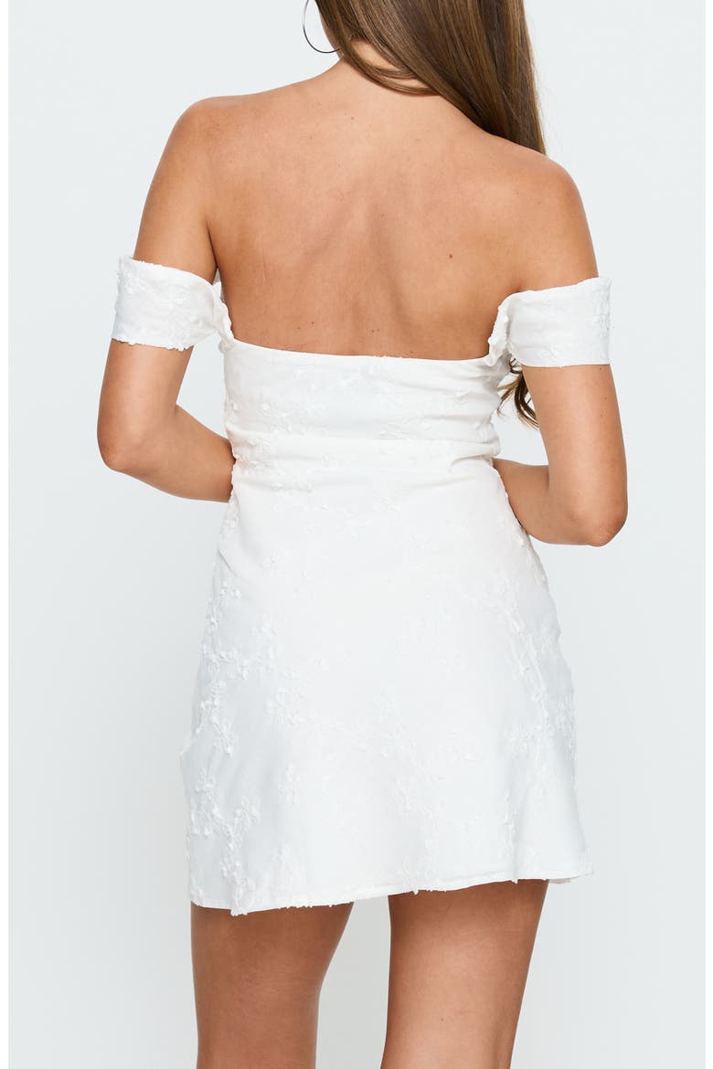 Rozerie Off the Shoulder Minidress, Alternate, color, WHITE
