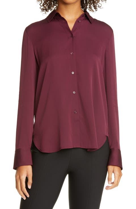 High/Low Stretch Silk Shirt