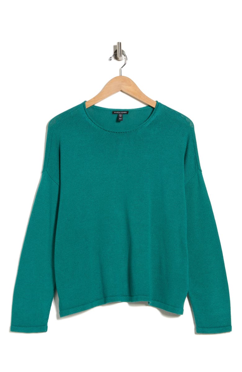 Eileen Fisher Long Sleeve Sweater, Alternate, color, Evergreen