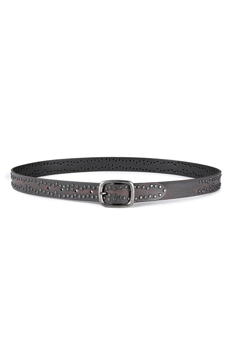 Westland Genuine Leather Desert Inspired Studded Belt, Alternate, color, Grey
