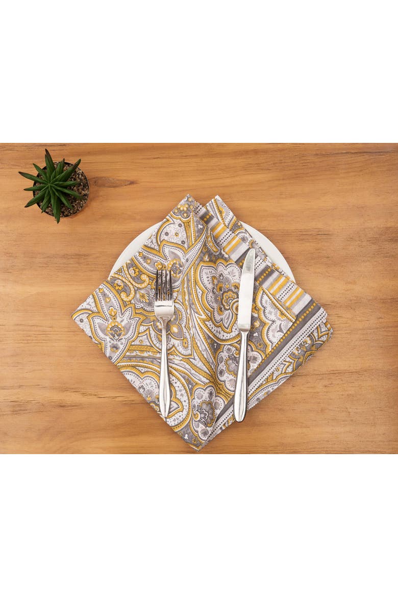 Shay Damask Napkin, Set of 6, Alternate, color, Orange