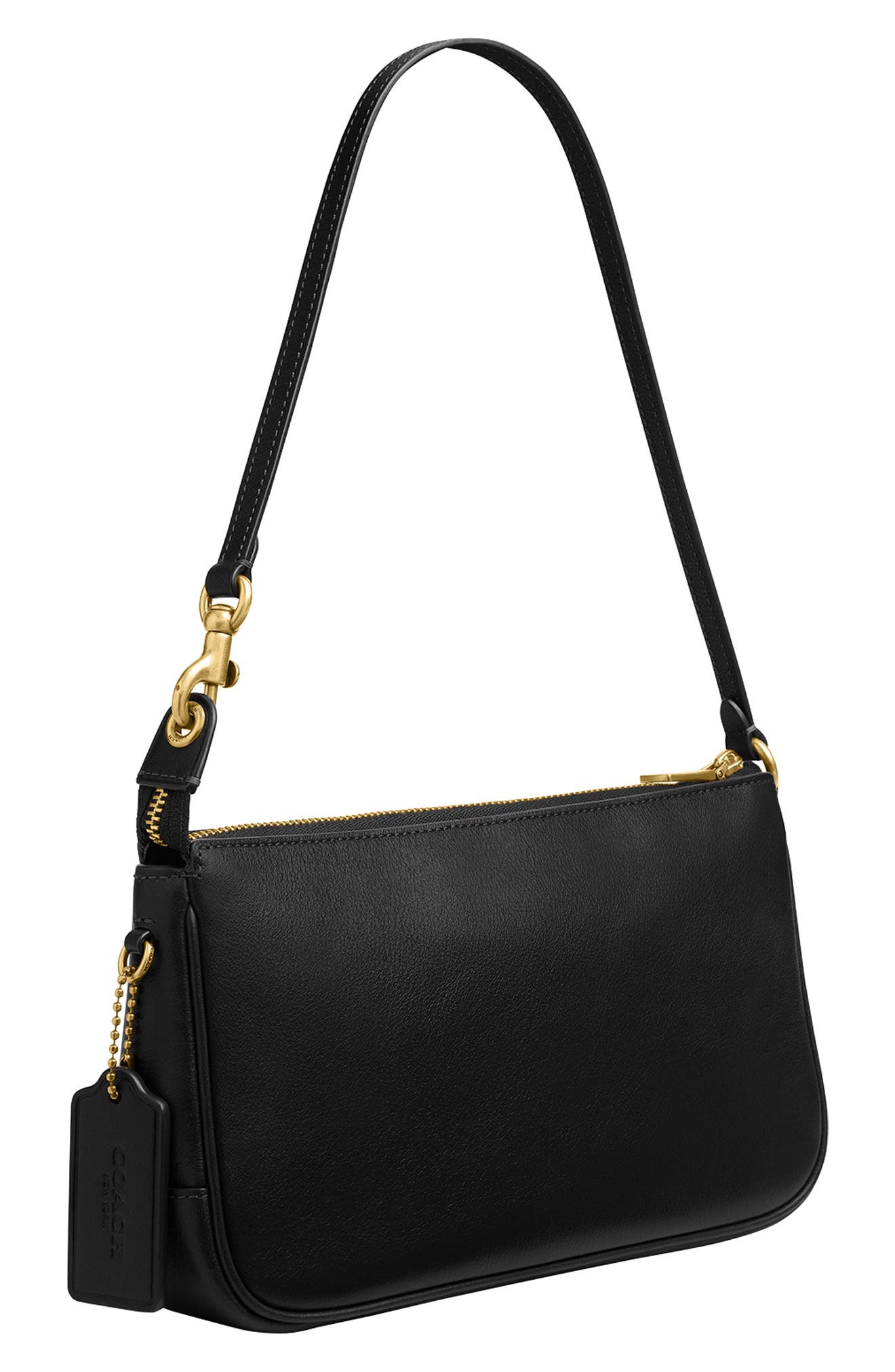 COACH Plaza Natural Grain Leather Shoulder Bag, Alternate, color, 