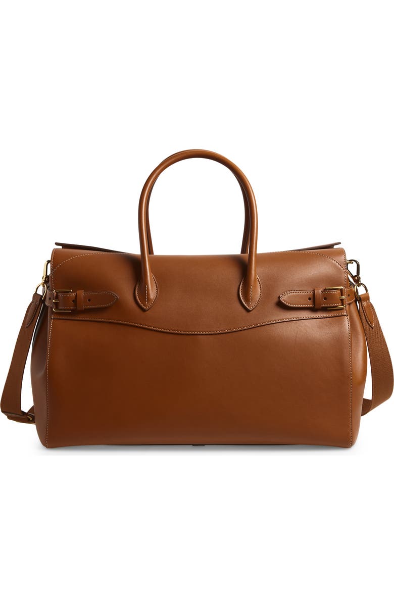 Ralph Lauren Purple Label Bedford Calfskin Leather Duffle Bag, Main, color, Gold