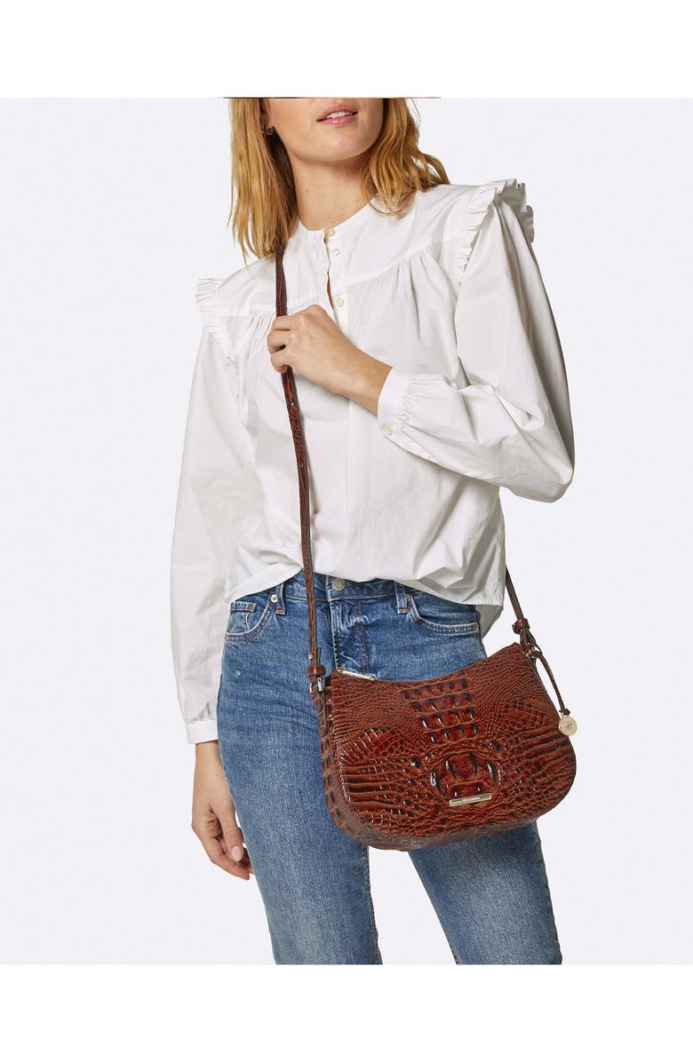 Brahmin Shayna Croc Embossed Leather Crossbody, Alternate, color,
