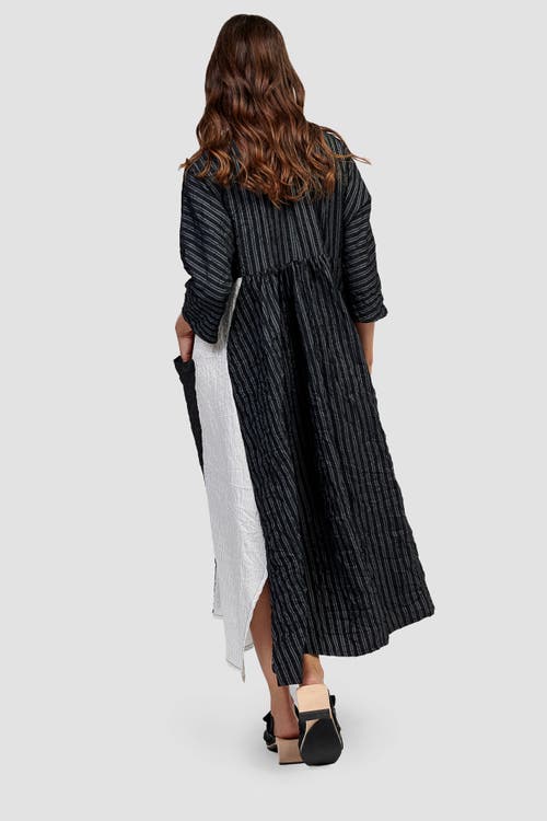 Alembika Patchwork A-line Maxi Dress In Black/white