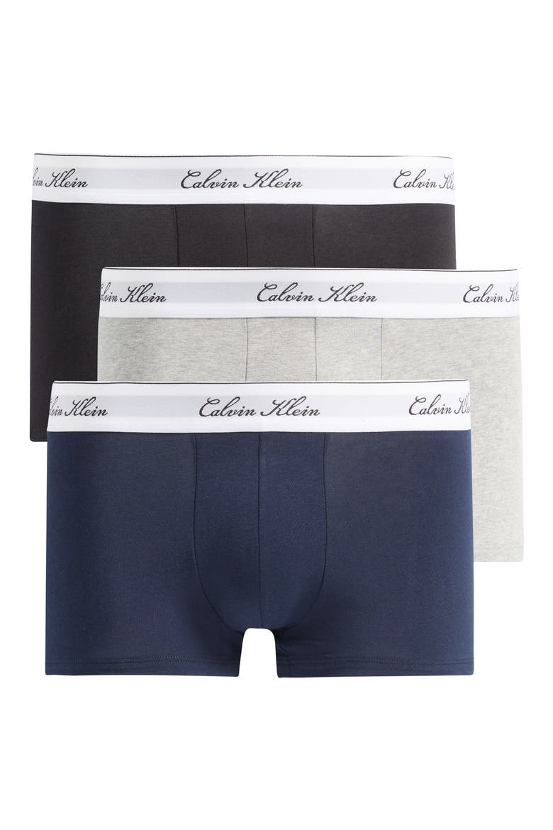 Icon Script Stretch Cotton Boxer Briefs, Main, color, BLACK/GH/DARK SAPPHIRE