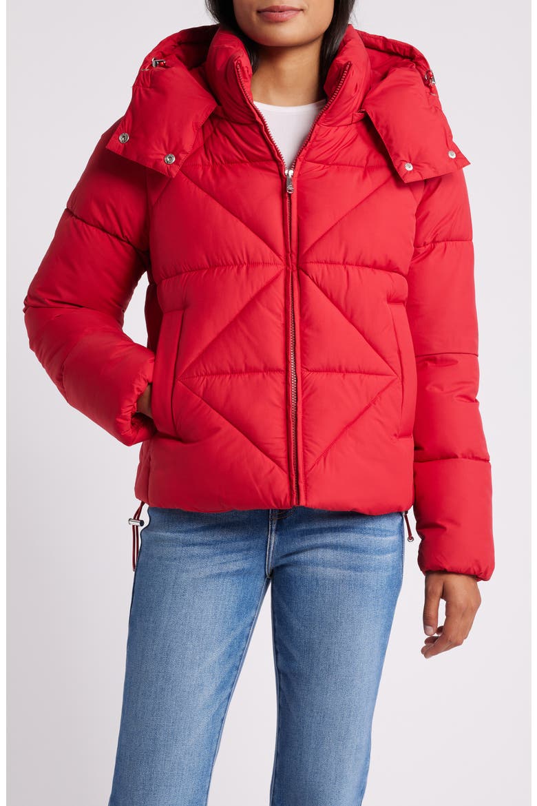 Crop Zip Puffer Jacket, Main, color, CRIMSON